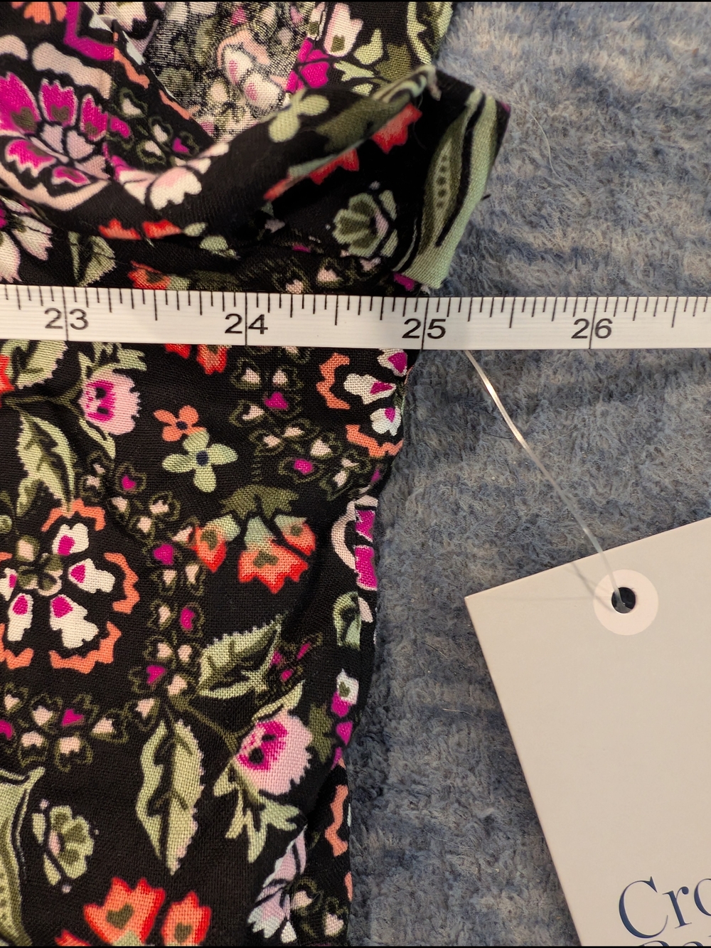 croft & barrow Black Floral Button-Down Shirt with Pink & Green Accents - Picture 5 of 6